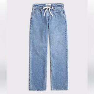Abercrombie & Fitch Low Rise Baggy Jean in Medium Drawstring
